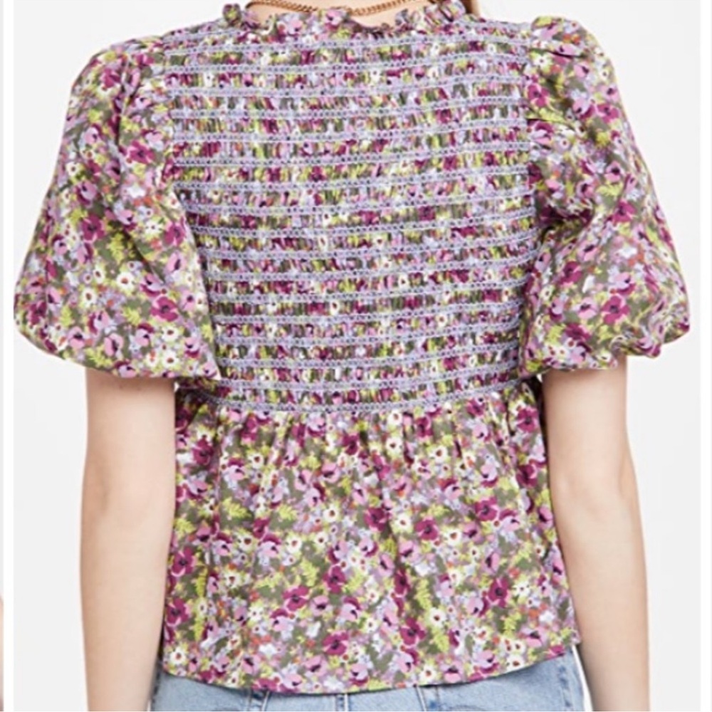 English factory Floral Smocked Top - Picture 3 of 6